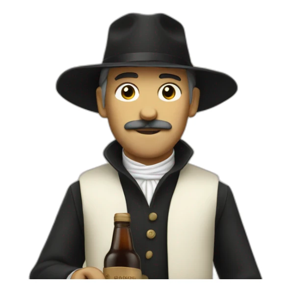 Sandeman with a bottle of Porto sticker