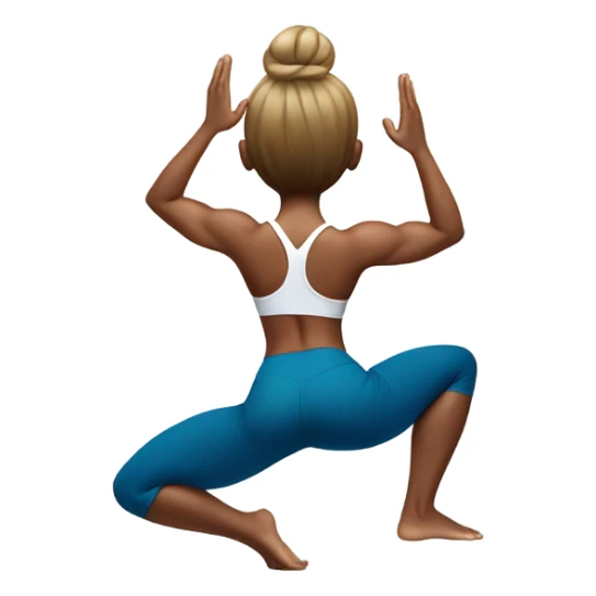 fitness model squating yoga pose back view hyprealisric sticker