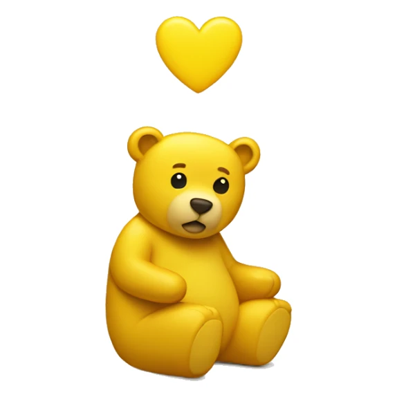 Yellow heart with bear seat down sticker
