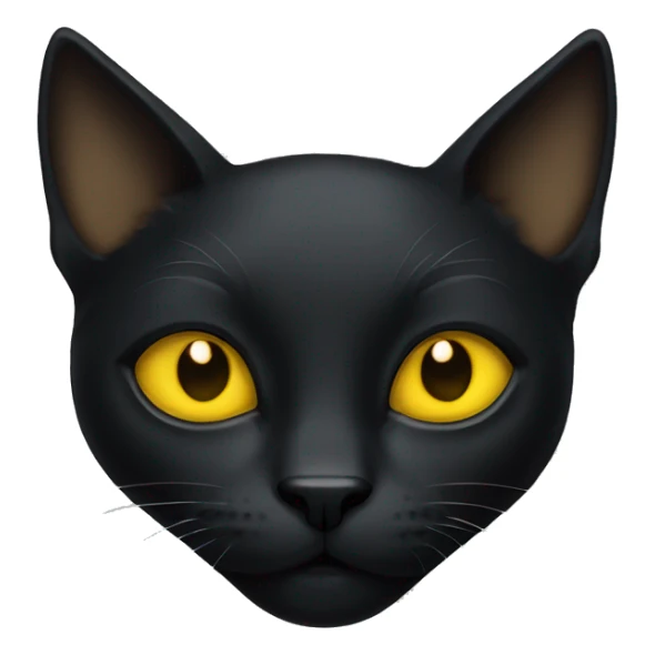 Black cat head with golden yellow eyes sticker