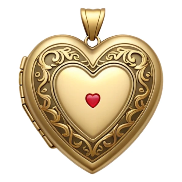 Dainty gold heart locket with detailed designs  sticker