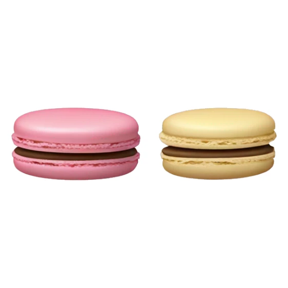 2 Macarons one in pink and one in beige sticker