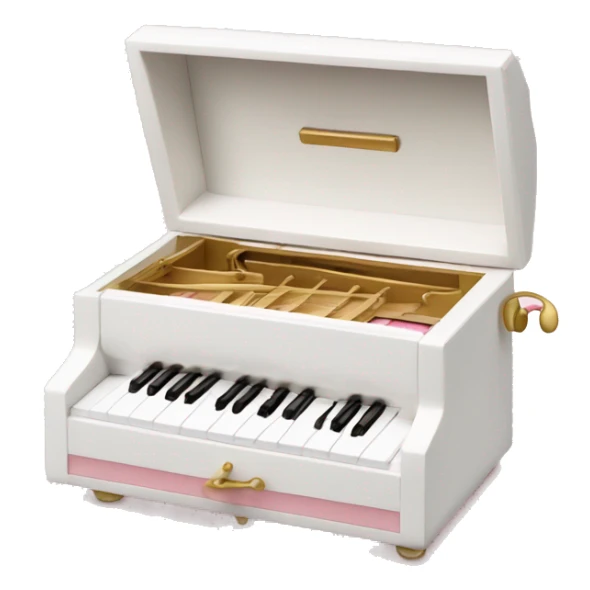 White and light pink music box sticker