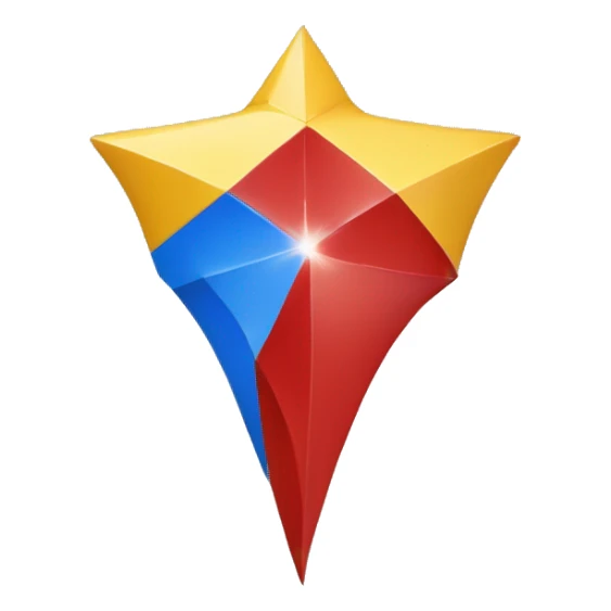 Retangulo vermelho com listra diagonal à esquerda branca com uma estrela azul ao centro dessa diagonal sticker