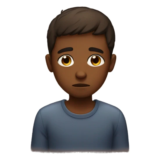 Sad brown skin boy sticker