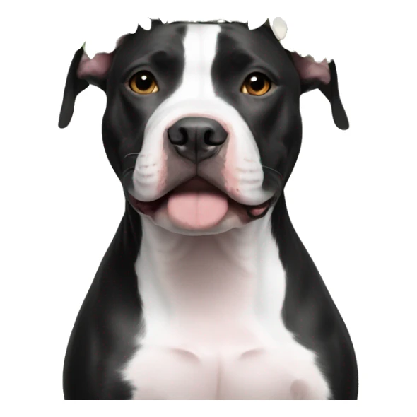 Black and white Pitbull floral crown sticker