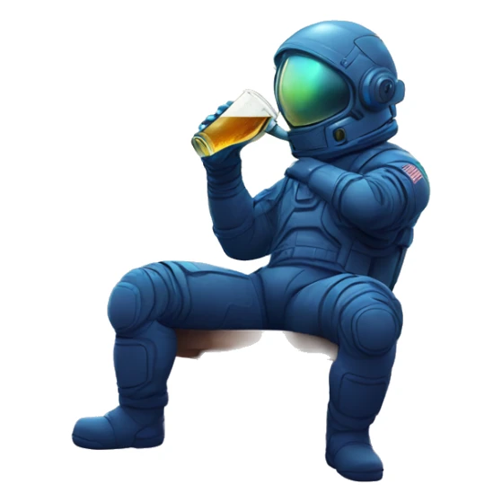 Person sat on a galactic nebula drinking beer, line drawn style sticker