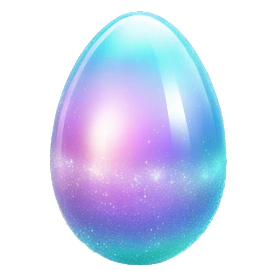 Sparkly glossy Pastel iridescent glass crystal egg sticker