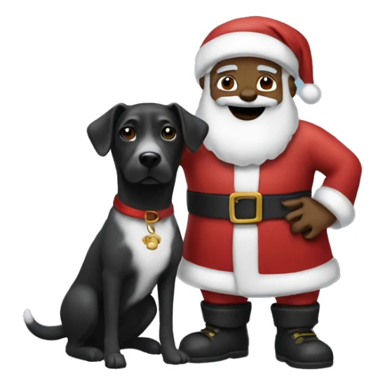 Black Santa and a dog sticker