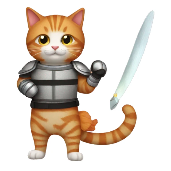 ginger cat,boots and a fencing sword sticker