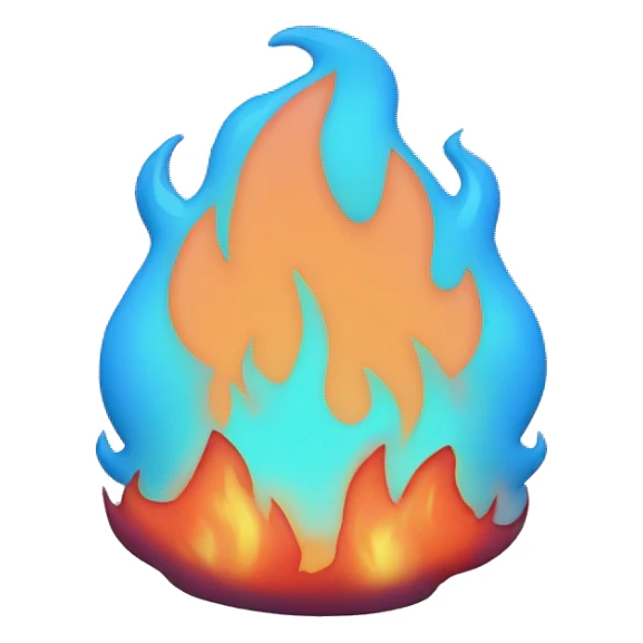 fire with JITTERY JADE and VAPORWAVE BLUE colors sticker