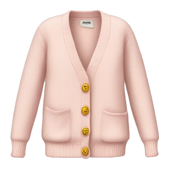 Pale pink cardigan gold buttons sticker