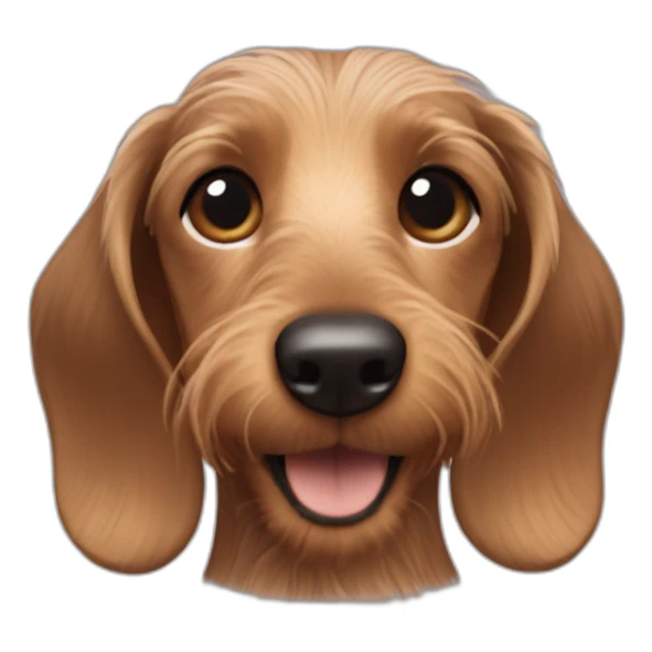 happy wire-haired dachshund fawn color sticker