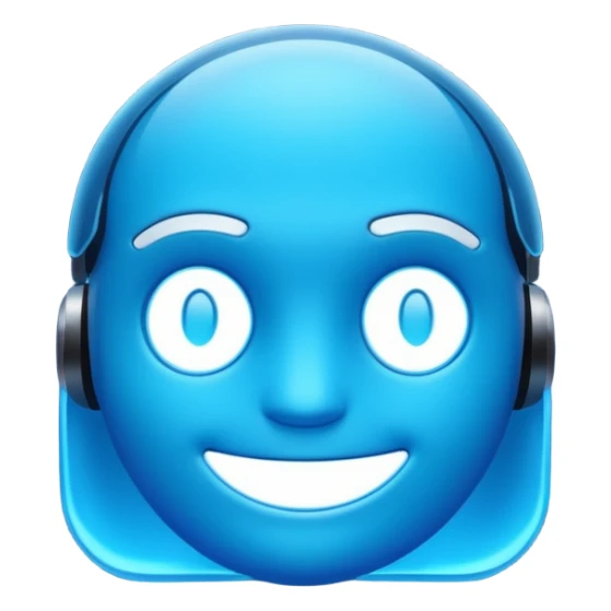 AI emoji featuring glowing 'AI' text, futuristic look sticker