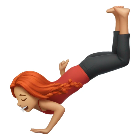 girl with red hair doing backflip sticker