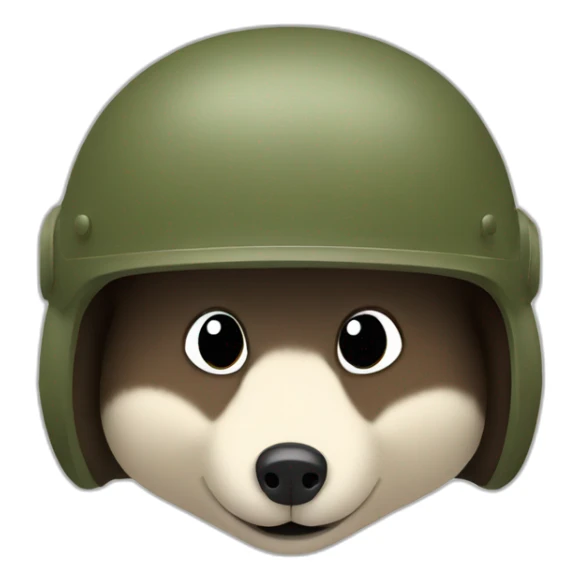 Hedgehog in the military helmet sticker