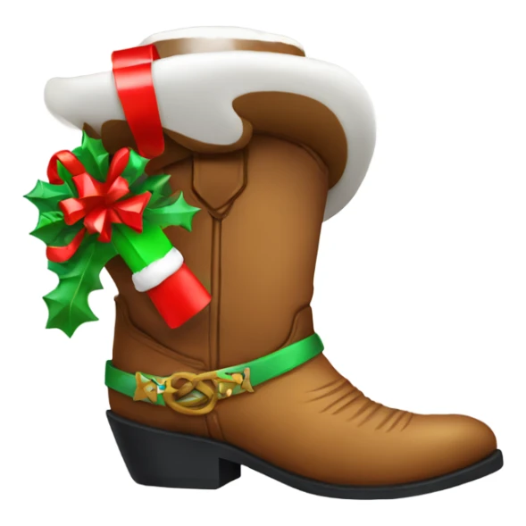 Christmas cowboy boot full of presents sticker