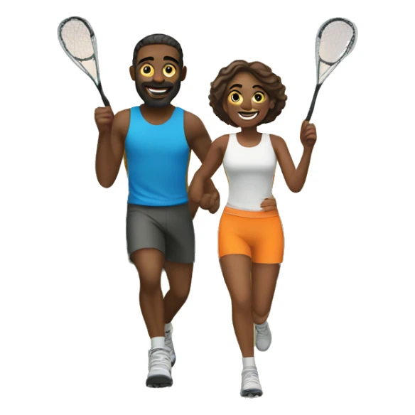 Couple enjoying outdoor sports sticker
