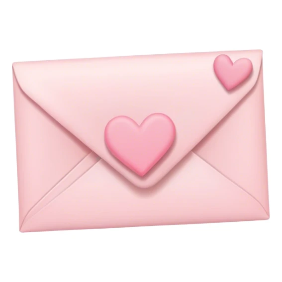 romantic letter with pastel pink hearts sticker
