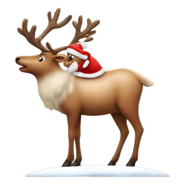 reindeer on top of Santa  sticker