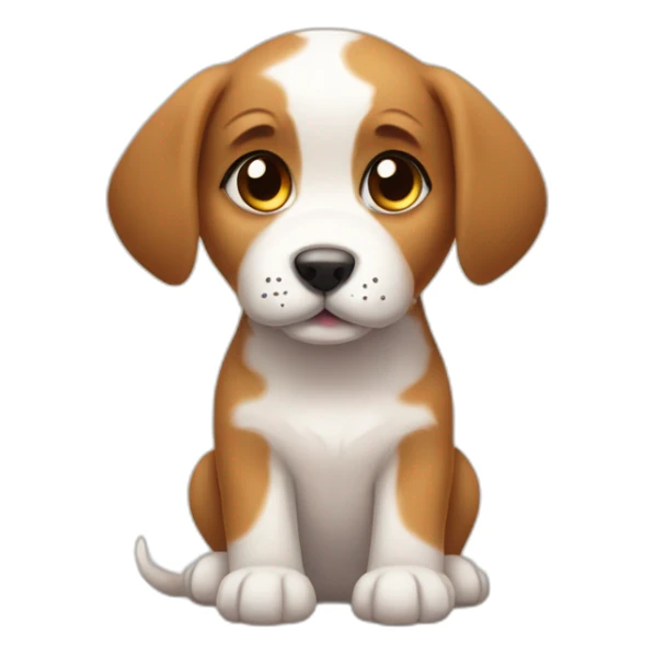 Puppy wuth puppy eyes and heart in paws sticker