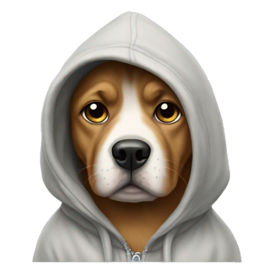 Doggie wearing a hoodie  sticker