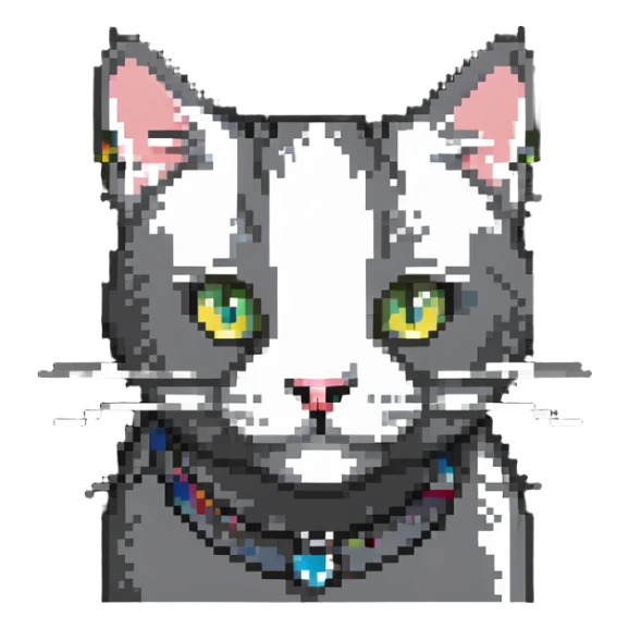 A happy cat with whiskers sticker