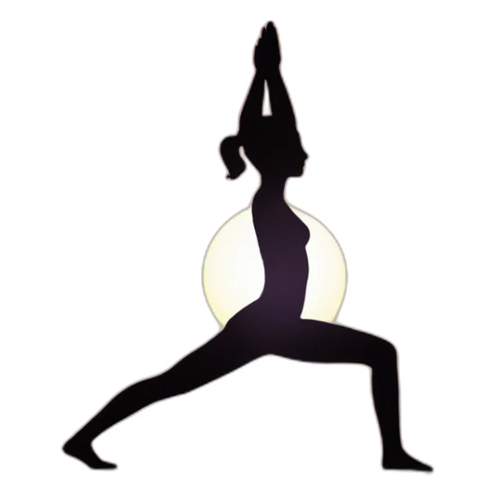 Sun Salutation yoga flow, with a figure against the rising sun sticker