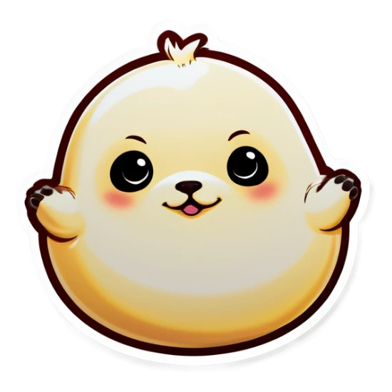 A fat baby seal weigh big cute eyes sticker