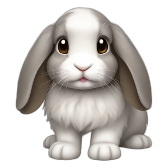 mini lop rabbit with grey fur and hint brown sticker