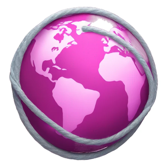  pink round earth  wrapped in a fiber optic cable  sticker