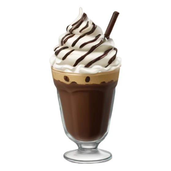 Dark chocolate iced latte with whipped cream and chocolate sauce  sticker