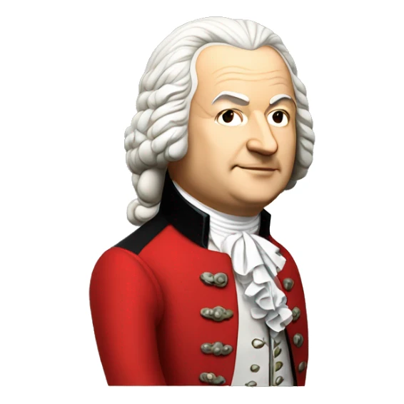 johann sebastian bach standing with red jacket sticker