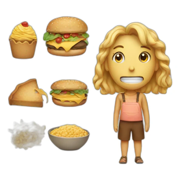 person thinks of food sticker