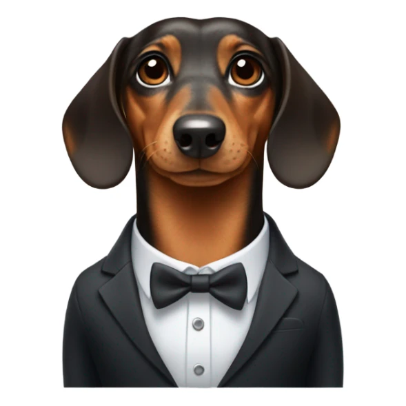 Dachshund wearing a suit sticker