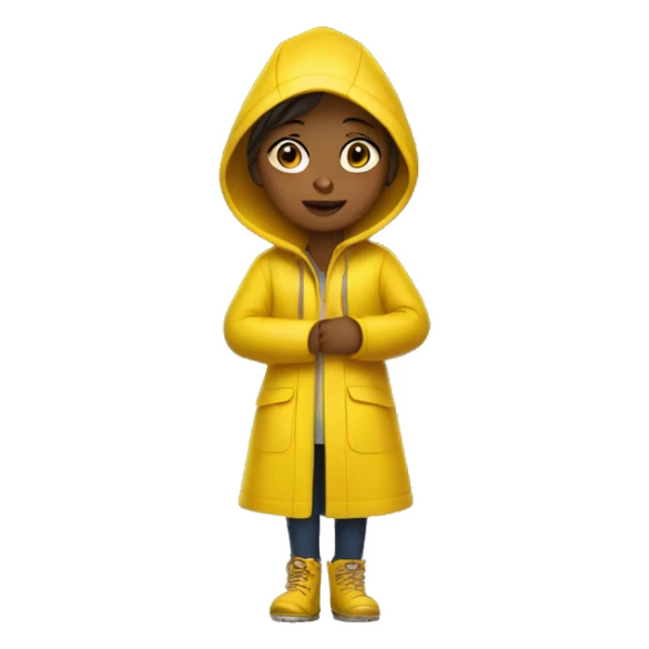 Girl in a yellow rain coat  sticker