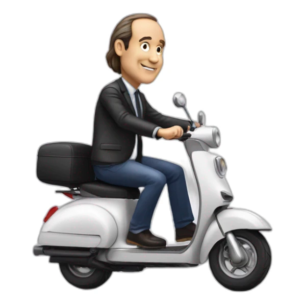 xavier niel sur un scooter sticker