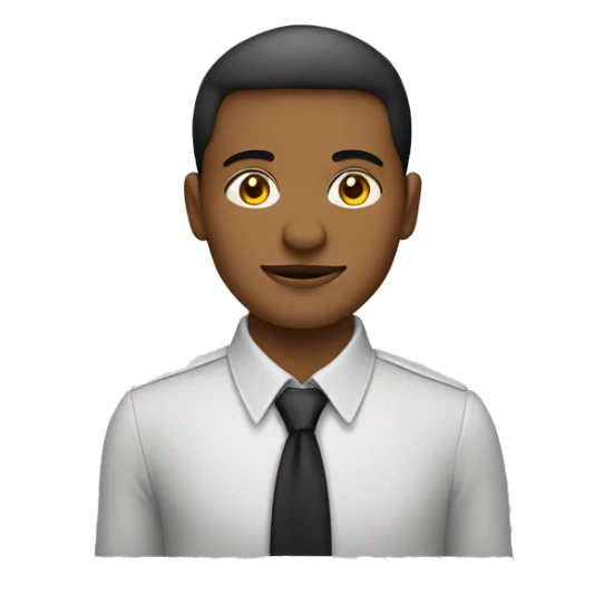 genera un joven de ojos de color claro con ropa semi formal señalando algo sticker