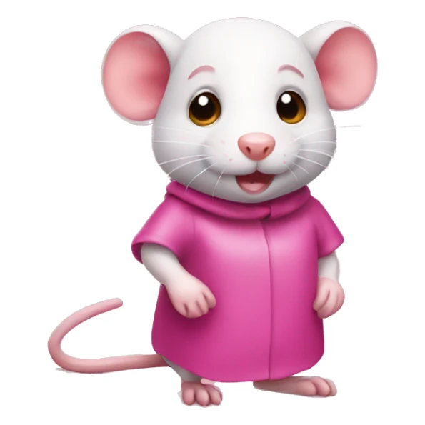 pink girl rat with sausage sticker