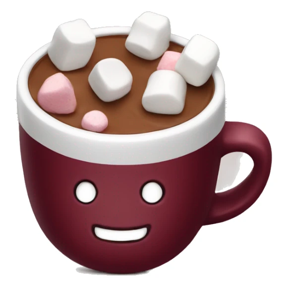 christmas burgundy colour cup with chocolate and marshmallows sticker