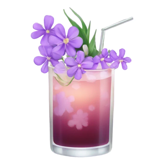 Cocktail with light purple flowers sticker