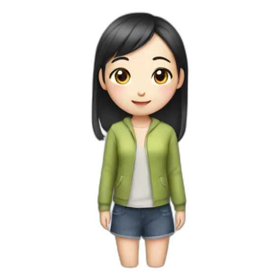 Cute Chinese girl sticker