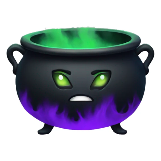 Black cauldron with purple and green smoke sticker