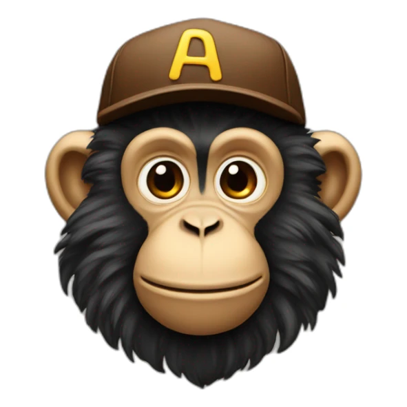 monkey-with-dad-cap-with-an-N-initial-and-black-curly-hair sticker