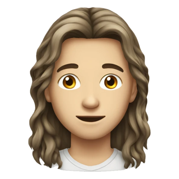 european teenager boy long hair sticker