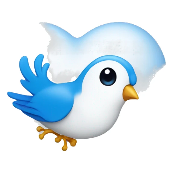 An emoji inside a white heart shape featuring 'PP' in bold blue sans-serif font, with a minimalistic blue bird-like curve above it.  sticker