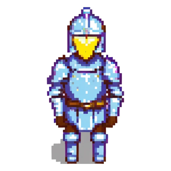 knight in shining armor, pixel art style, classic RPG look sticker