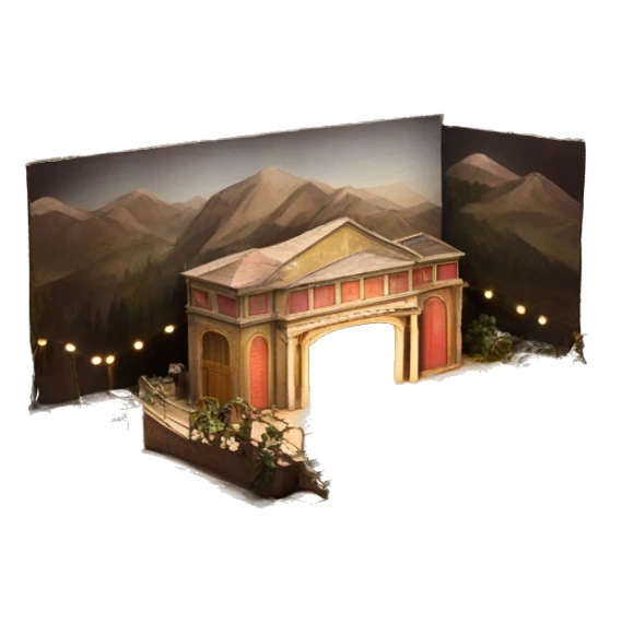 scenography scenic maquette model theatre set with lights sticker