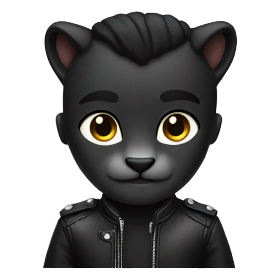 panther with black hairstyle and leather jacket sticker