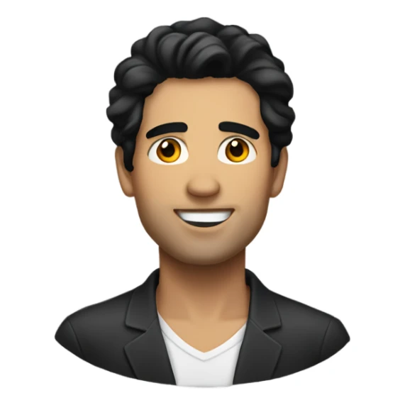 Handsome man with black hair  sticker